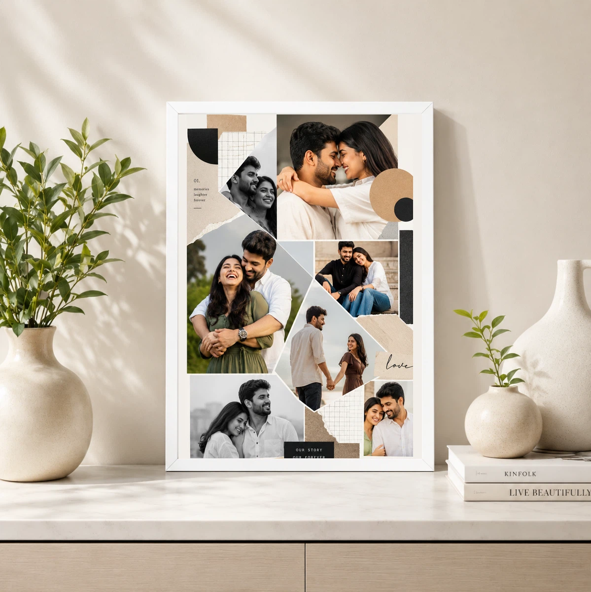 Editorial Moodboard Scrapbook Couple Photo Collage Frame, view 4
