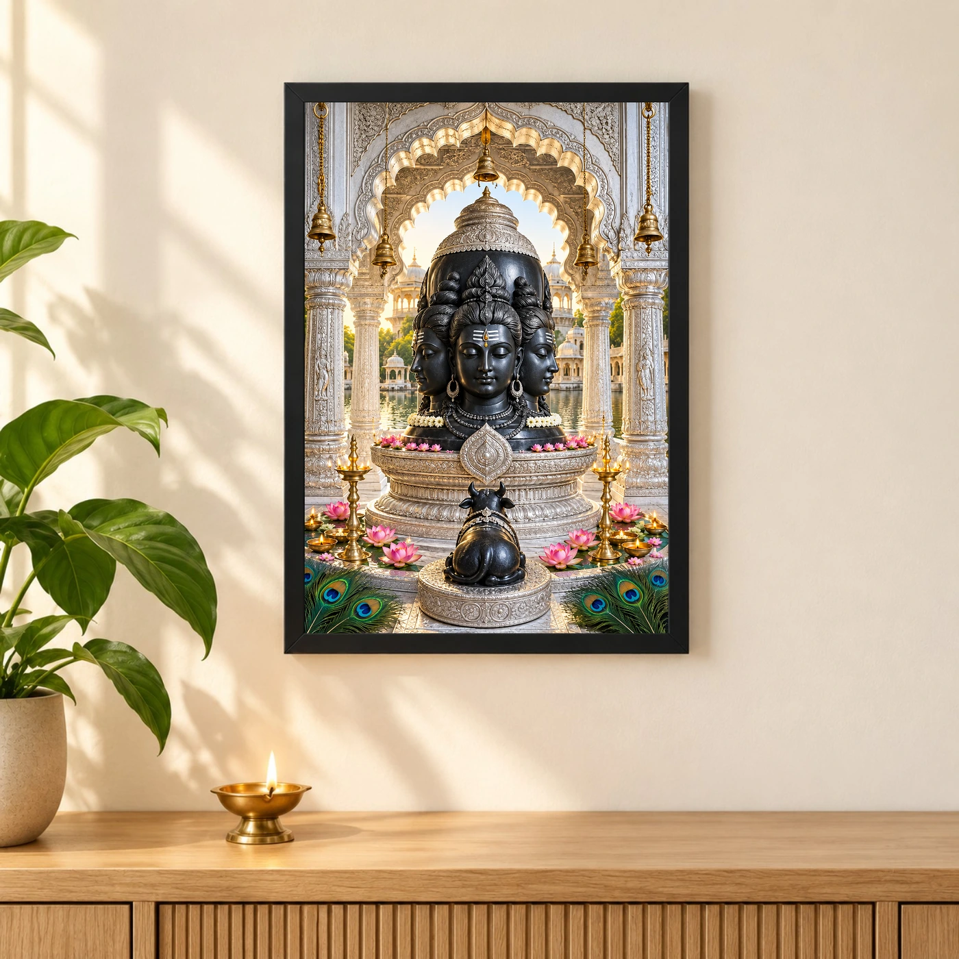 Eklingji Mewar Four-Faced Mahadev Photo Frame, view 3