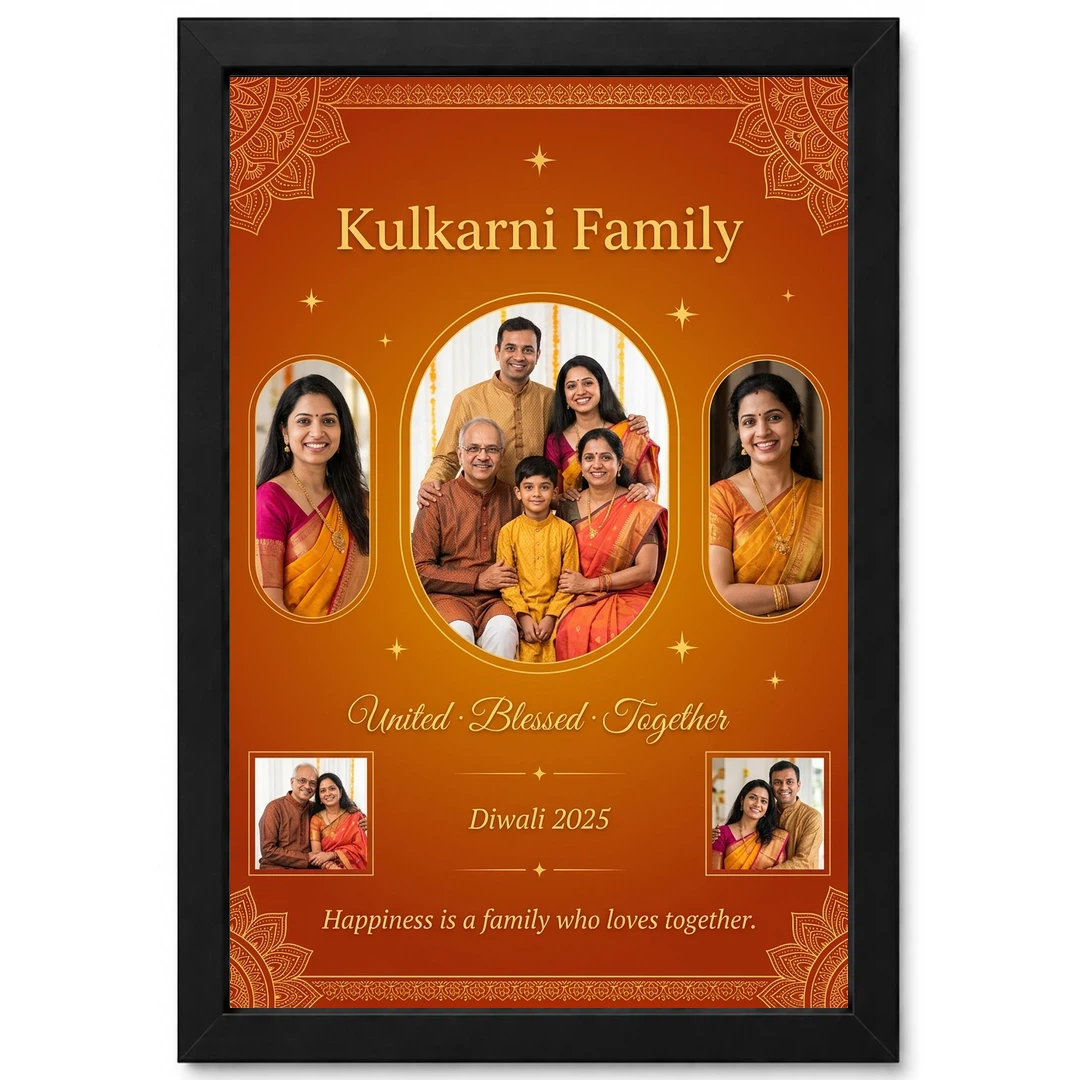 Family Frame Design Floral Warm Classic Home Decor Photo Frame