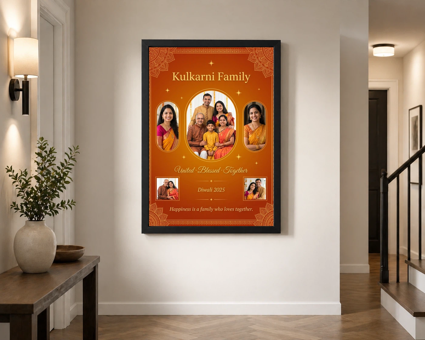 Family Frame Design Floral Warm Classic Home Decor Photo Frame, view 2