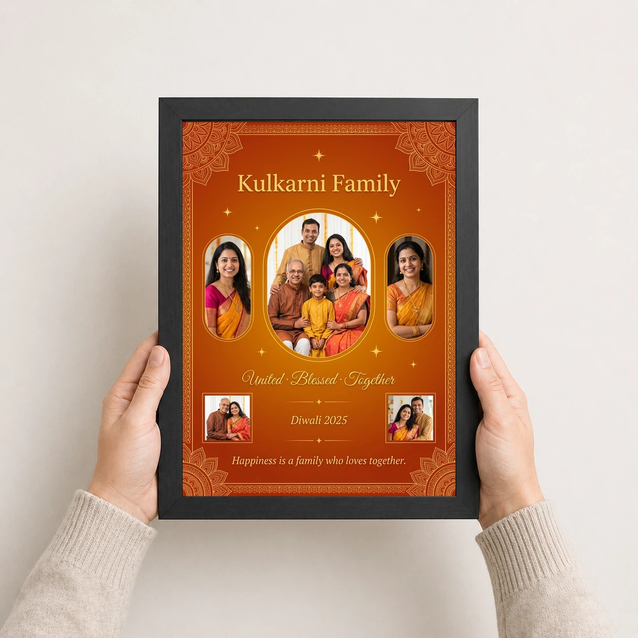 Family Frame Design Floral Warm Classic Home Decor Photo Frame, view 3