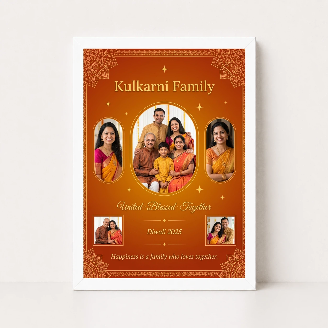 Family Frame Design Floral Warm Classic Home Decor Photo Frame, view 5