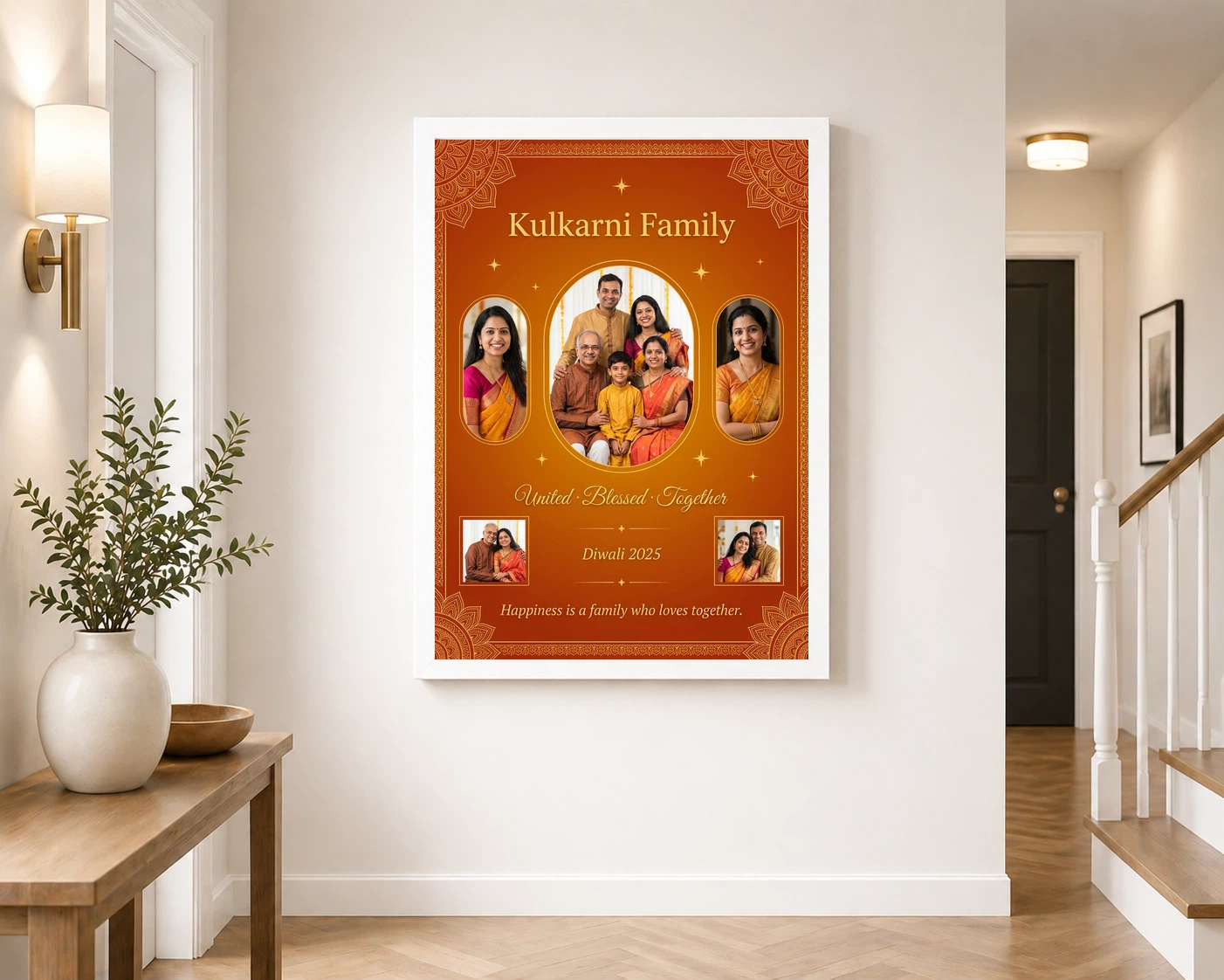 Family Frame Design Floral Warm Classic Home Decor Photo Frame, view 6
