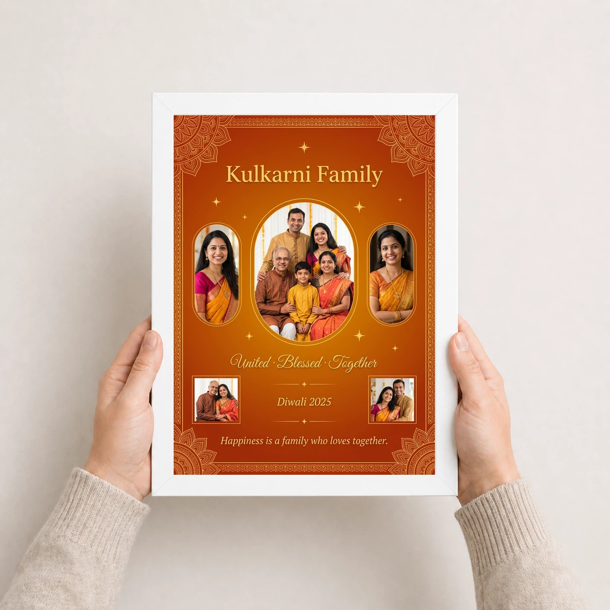 Family Frame Design Floral Warm Classic Home Decor Photo Frame, view 7