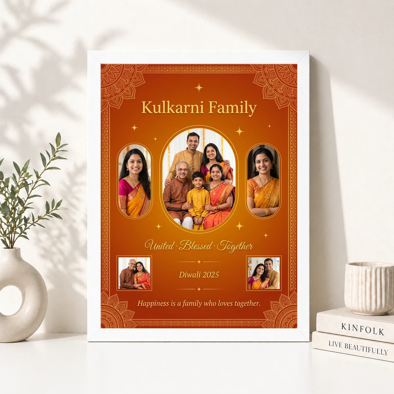 Family Frame Design Floral Warm Classic Home Decor Photo Frame, view 8