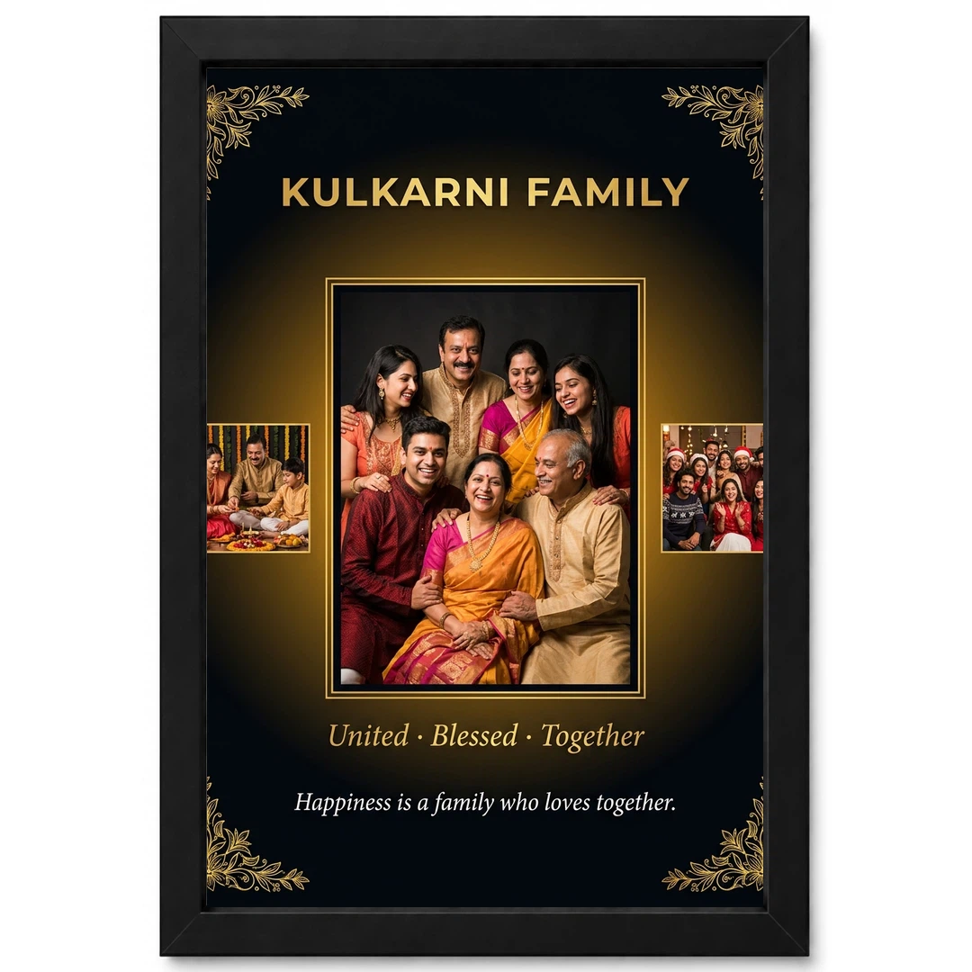 Family Frame Design Modern Minimal Elegant Family Art Photo Frame