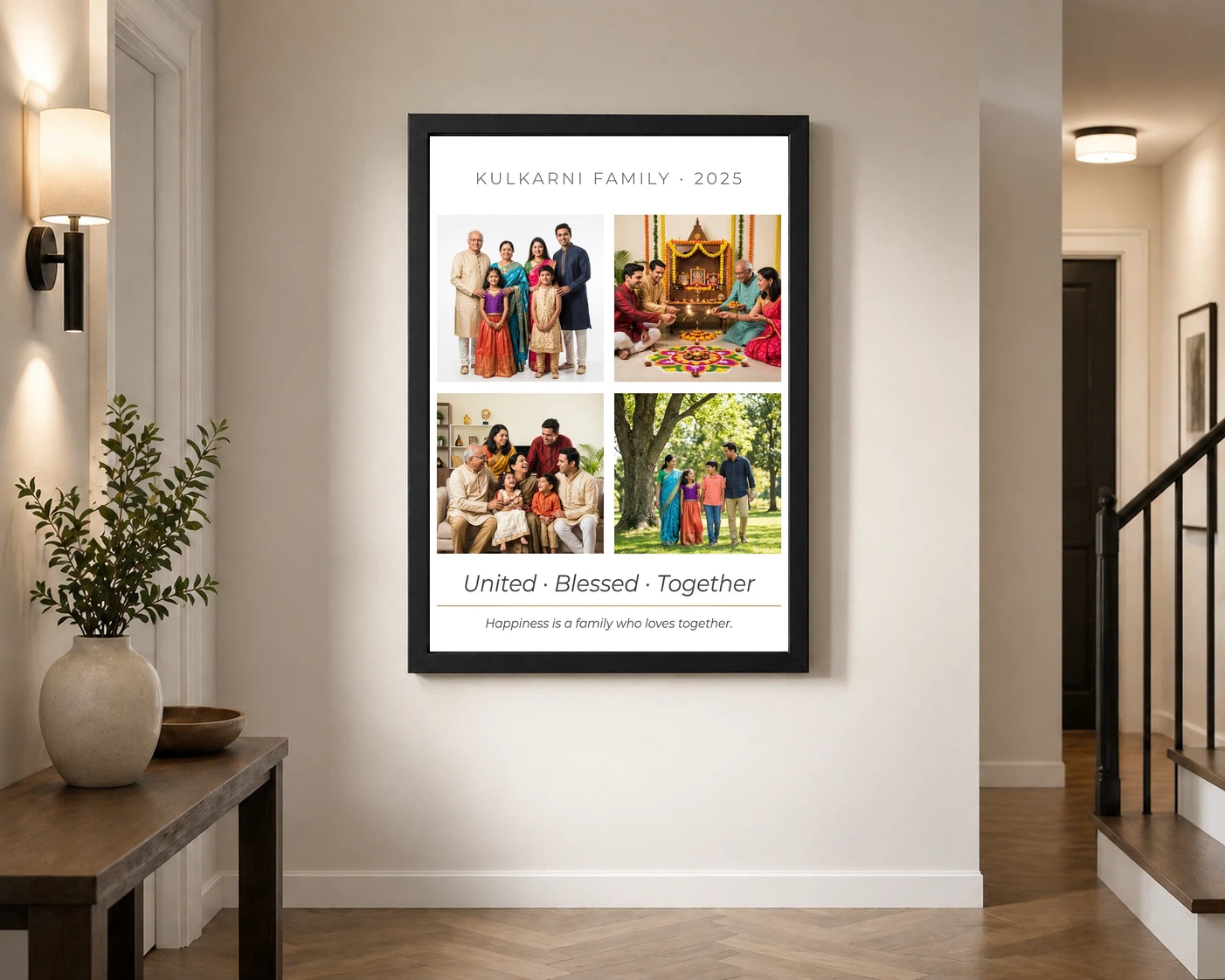 Family Frame Design Vintage Rustic Wood Tone Heritage Photo Frame, view 2