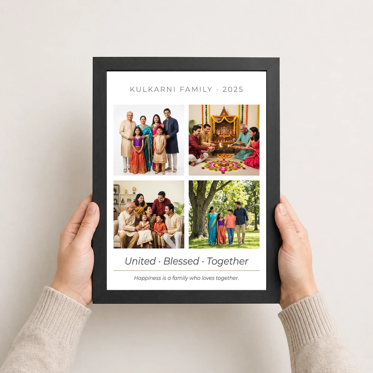 Family Frame Design Vintage Rustic Wood Tone Heritage Photo Frame, view 3