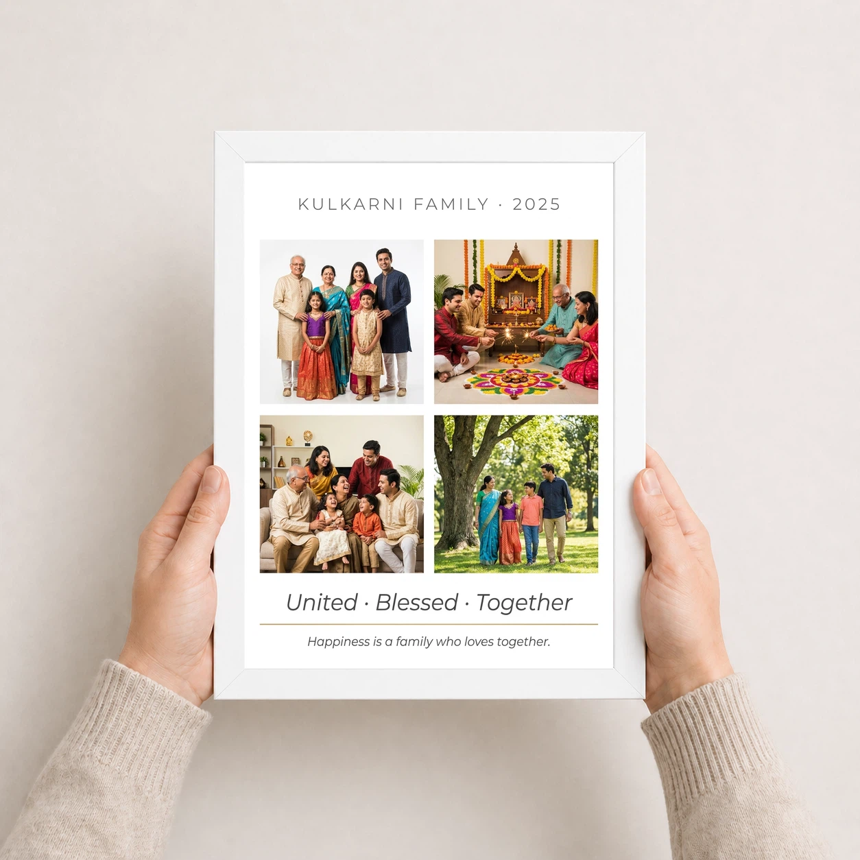 Family Frame Design Vintage Rustic Wood Tone Heritage Photo Frame, view 7