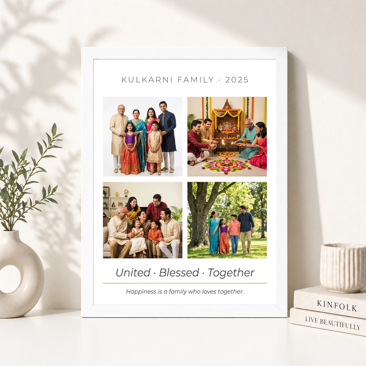 Family Frame Design Vintage Rustic Wood Tone Heritage Photo Frame, view 8