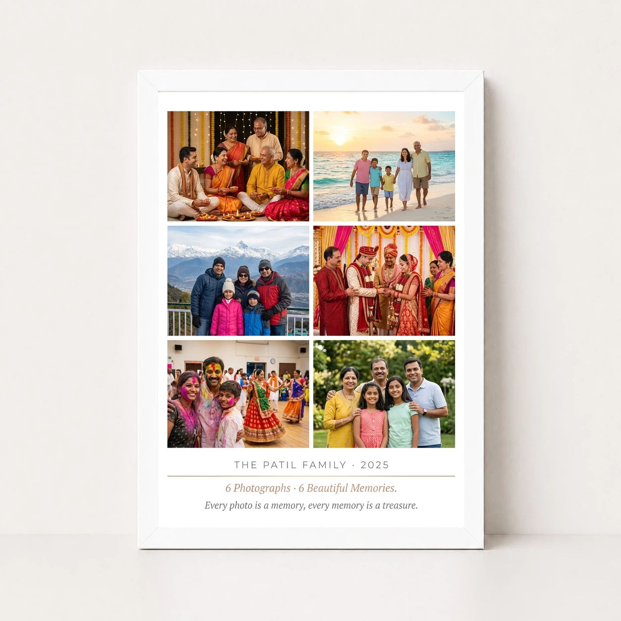Family Multi Photo Frame Black Minimal Premium Gallery Photo Frame, view 5