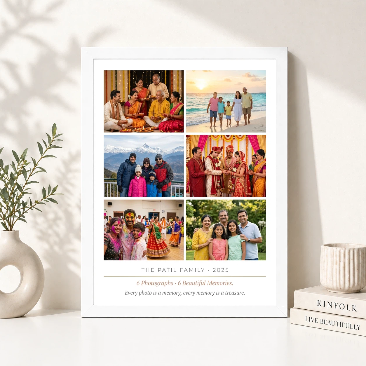 Family Multi Photo Frame Black Minimal Premium Gallery Photo Frame, view 8