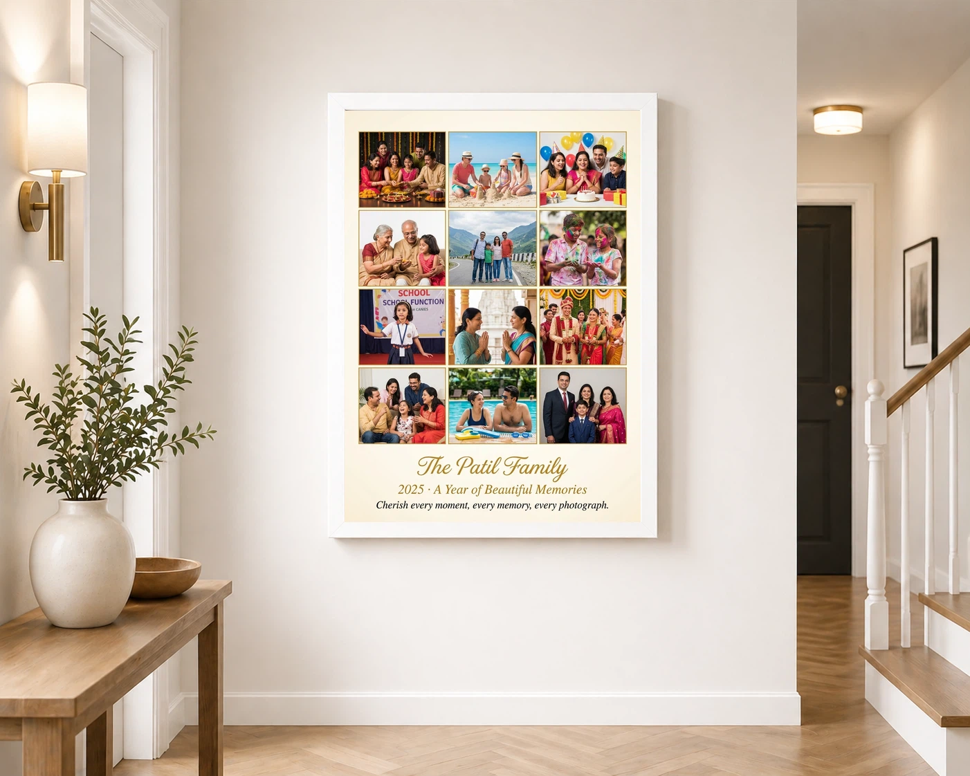 Family Multi Photo Frame Collage Grid Warm Memories Photo Frame, view 6