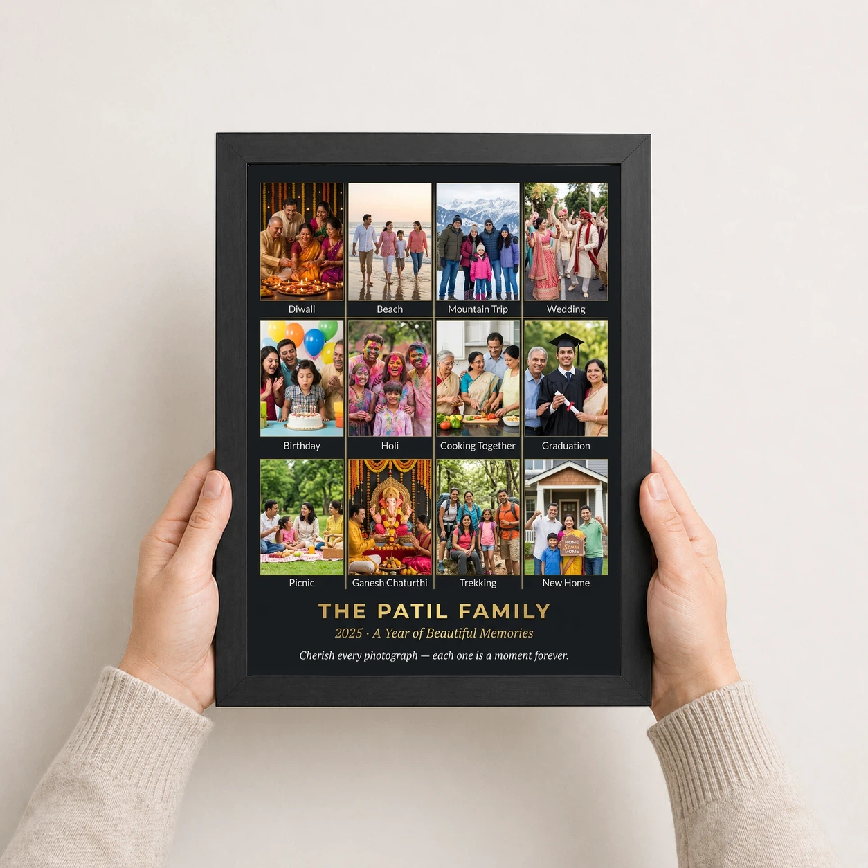 Family Multi Photo Frame Pastel Love Story Collage Wall Photo Frame, view 3