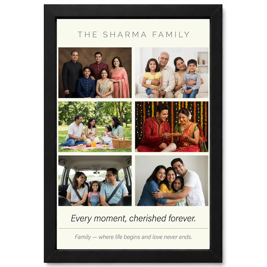 Family Photo Frame Collage Floral Elegant Keepsake Photo Frame