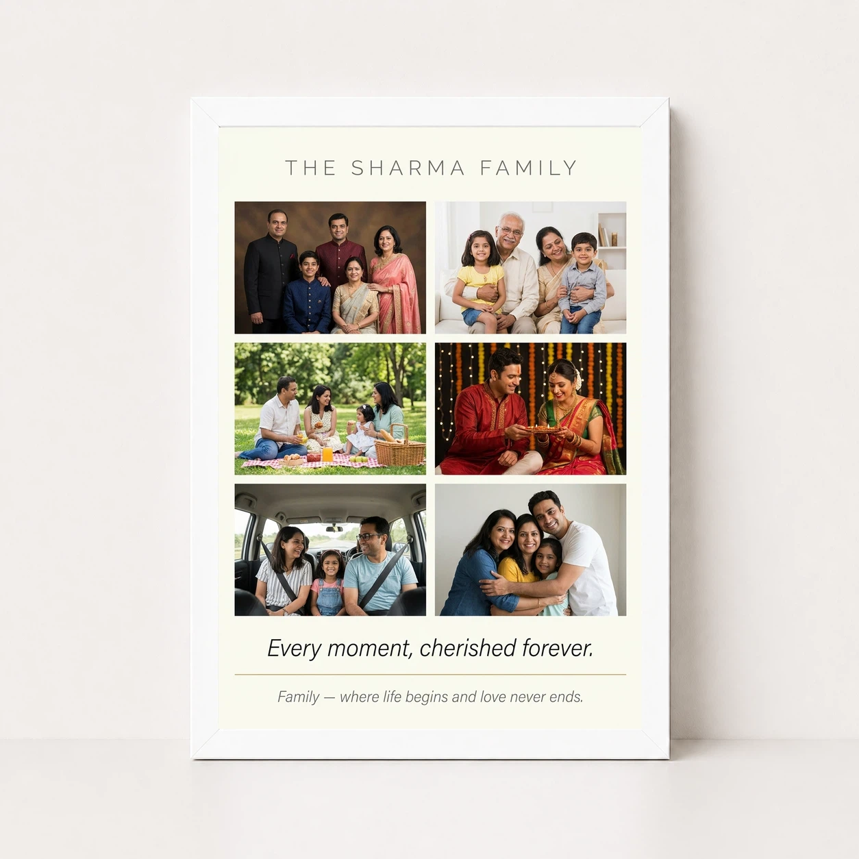Family Photo Frame Collage Floral Elegant Keepsake Photo Frame, view 5