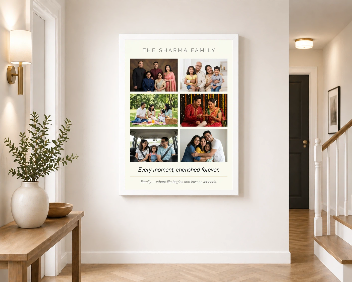 Family Photo Frame Collage Floral Elegant Keepsake Photo Frame, view 6