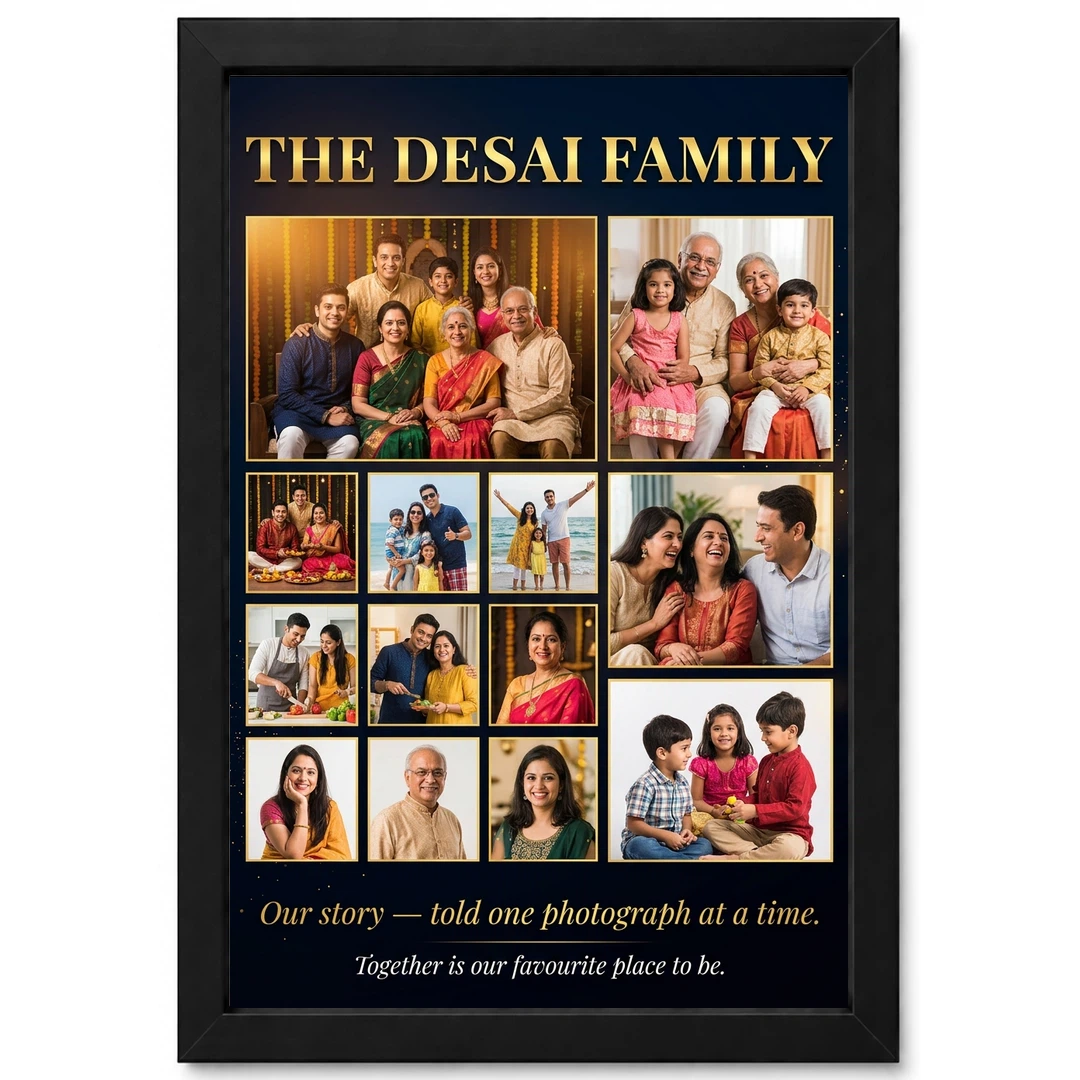 Family Photo Frame Collage Pastel Love Story Journey Photo Frame