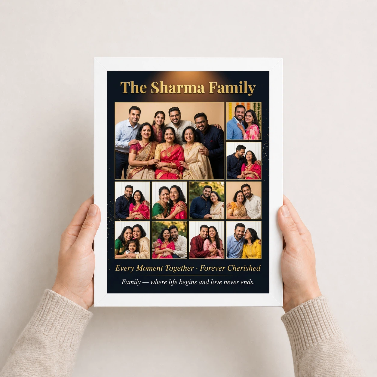 Family Photo Frame Collage Rustic Vintage Memories Photo Frame, view 7