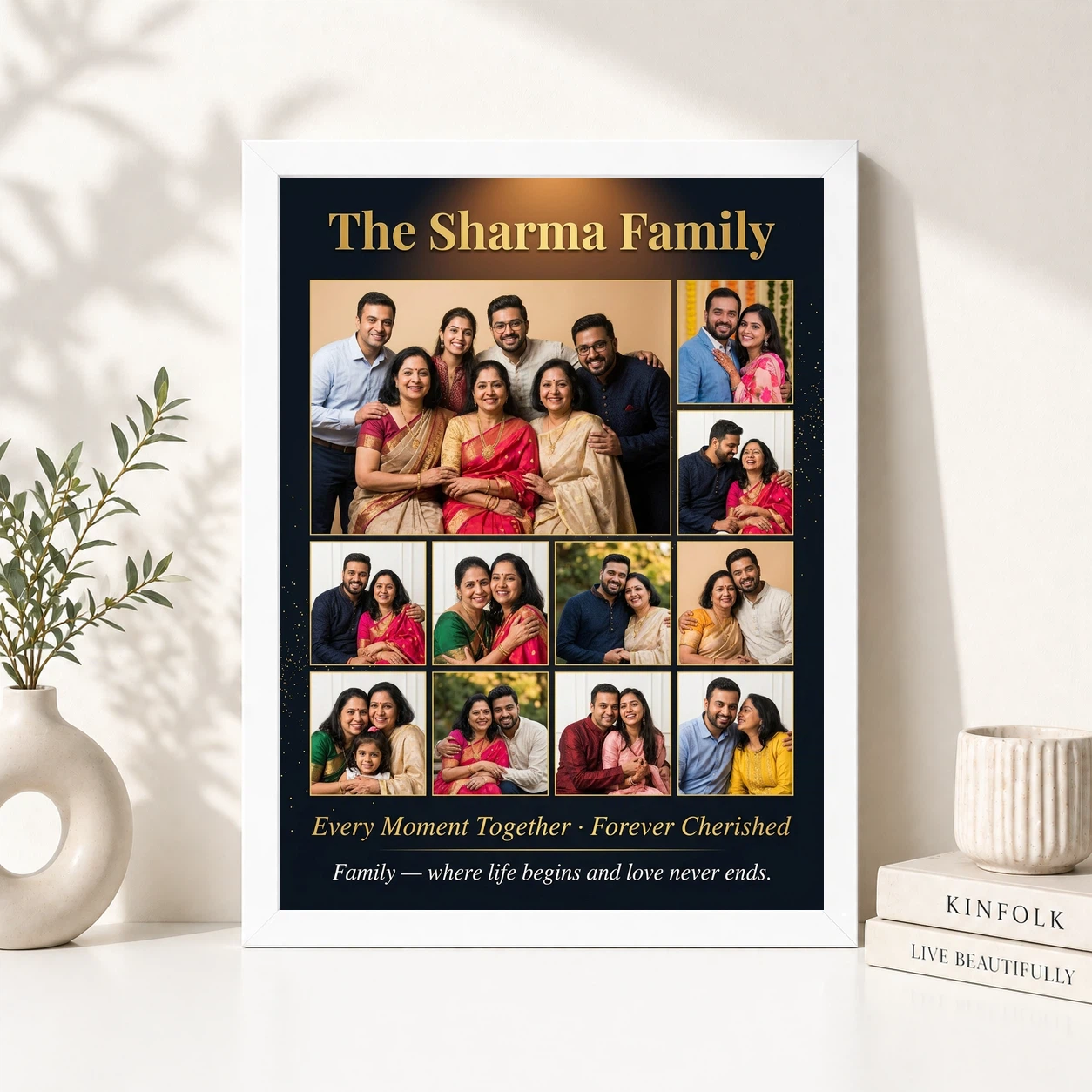 Family Photo Frame Collage Rustic Vintage Memories Photo Frame, view 8