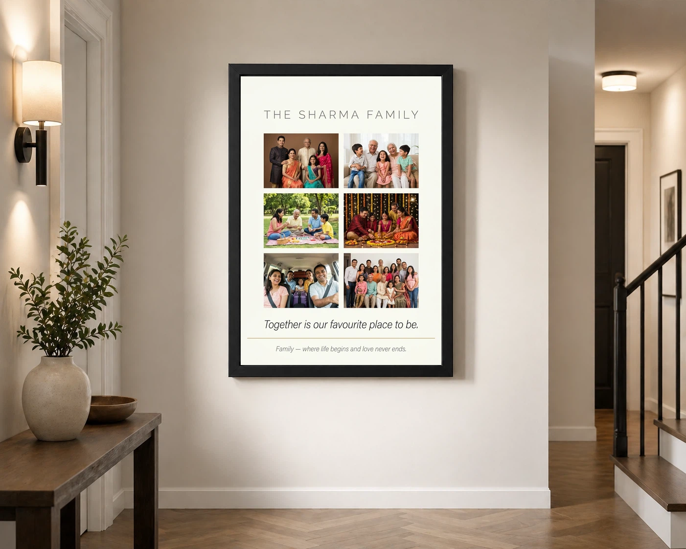 Family Photo Frame Design Black Gold Elegant Premium Photo Frame, view 2