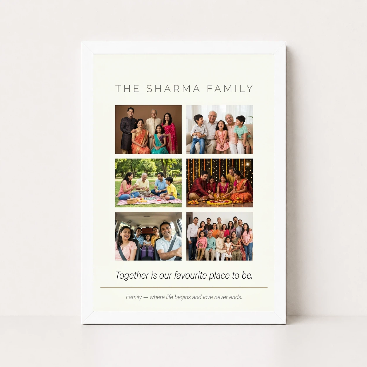 Family Photo Frame Design Black Gold Elegant Premium Photo Frame, view 5