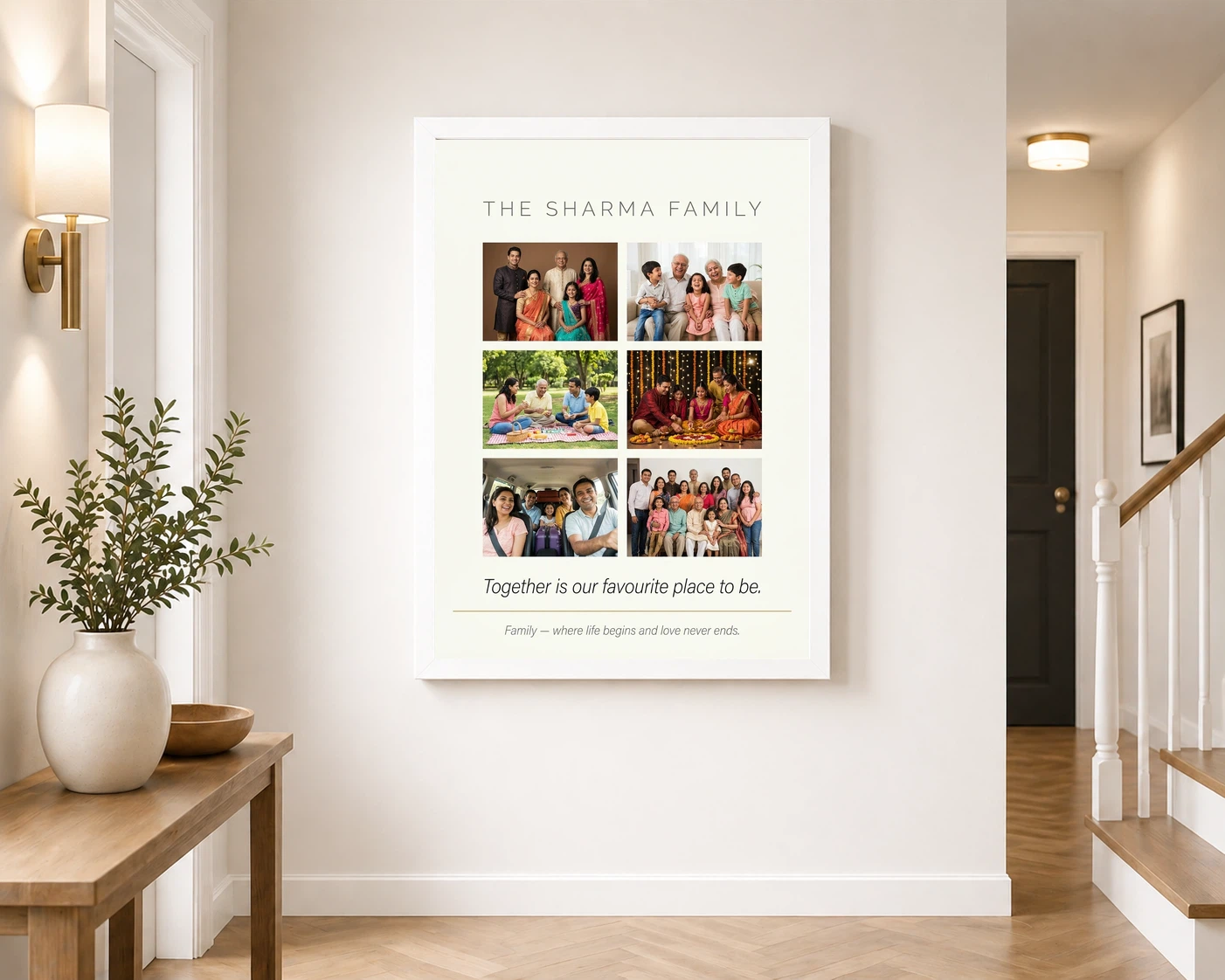 Family Photo Frame Design Black Gold Elegant Premium Photo Frame, view 6