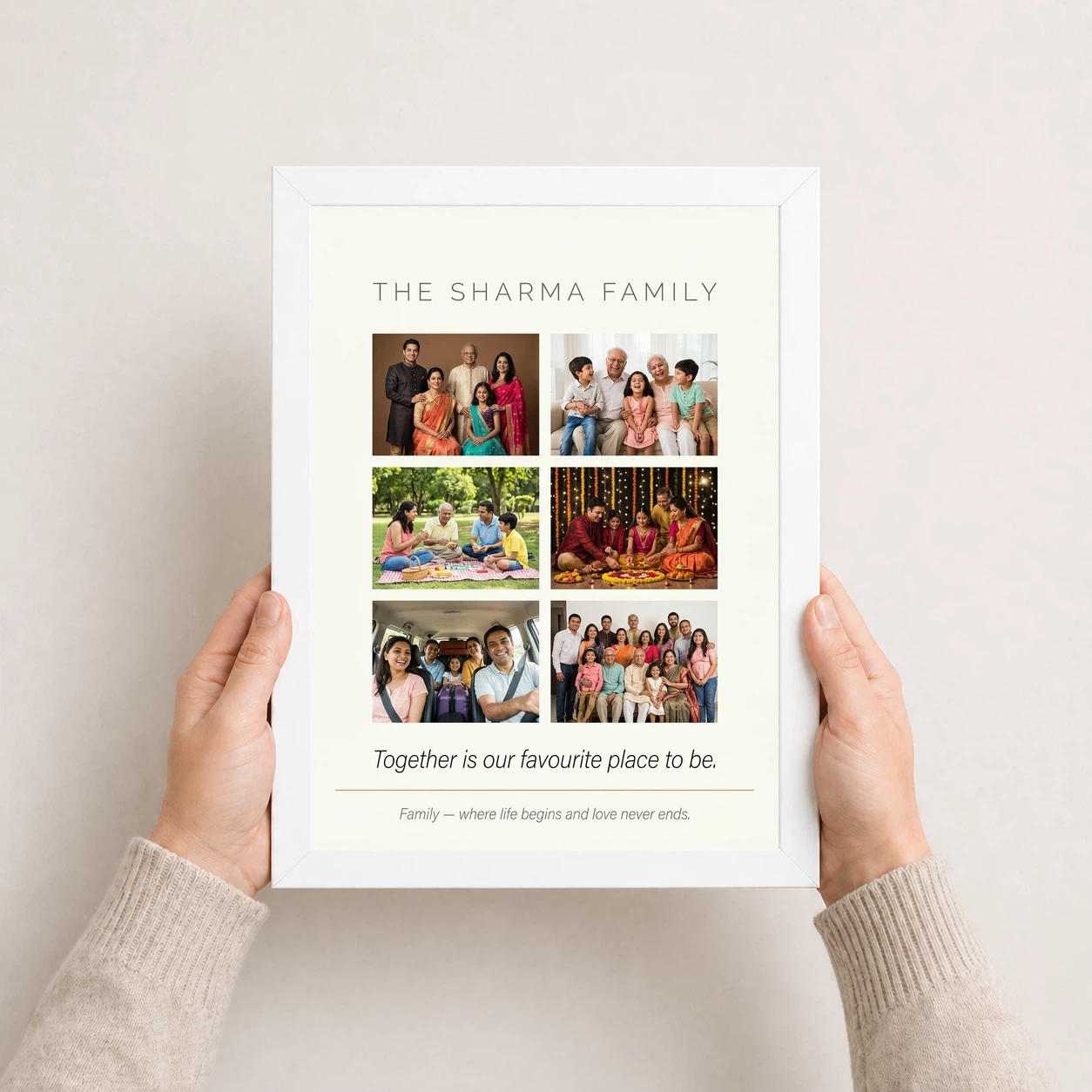 Family Photo Frame Design Black Gold Elegant Premium Photo Frame, view 7