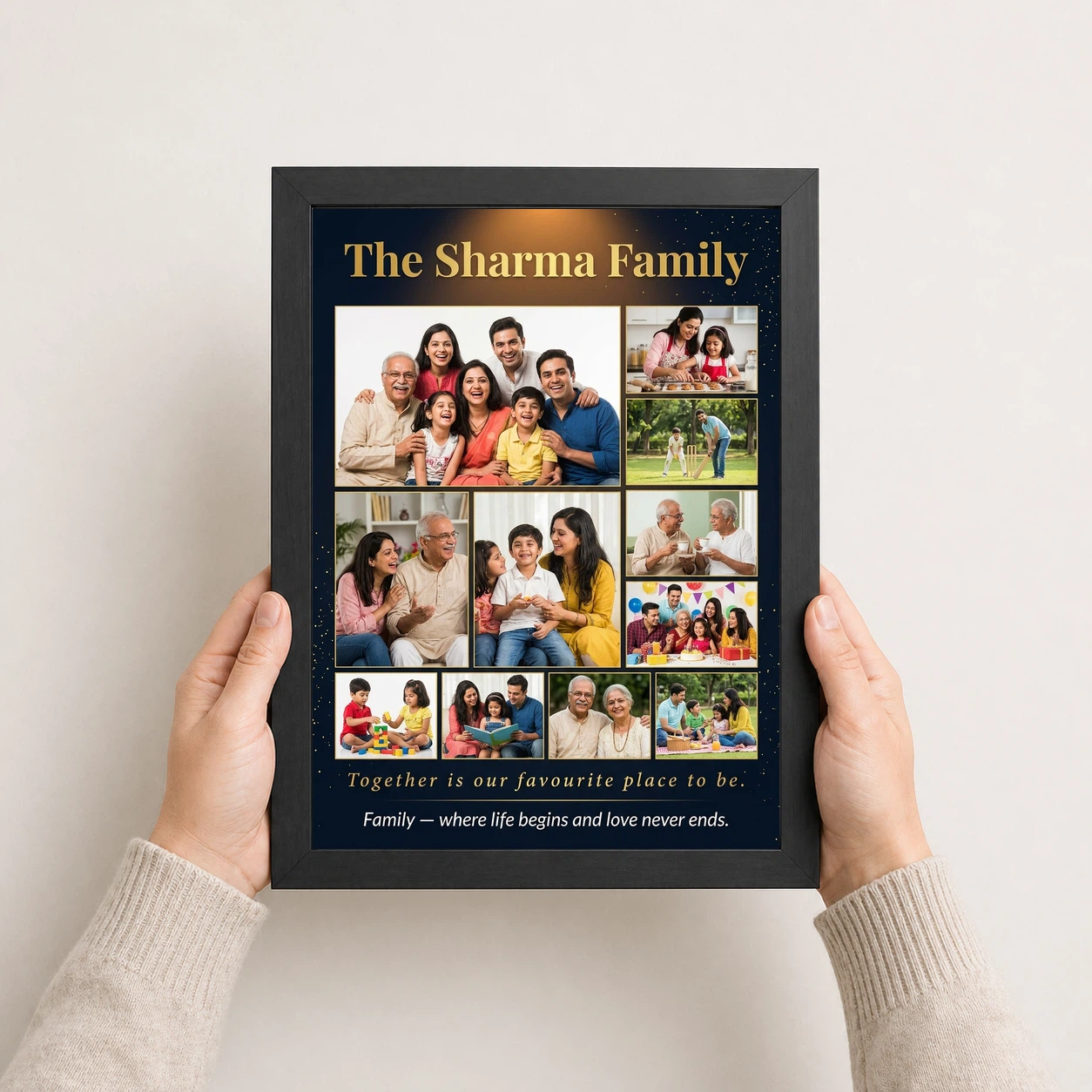 Family Photo Frame Design Bold Colorful Vibrant Wall Art Photo Frame, view 3