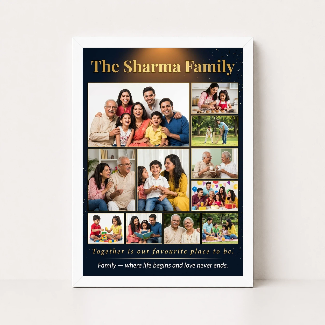 Family Photo Frame Design Bold Colorful Vibrant Wall Art Photo Frame, view 5