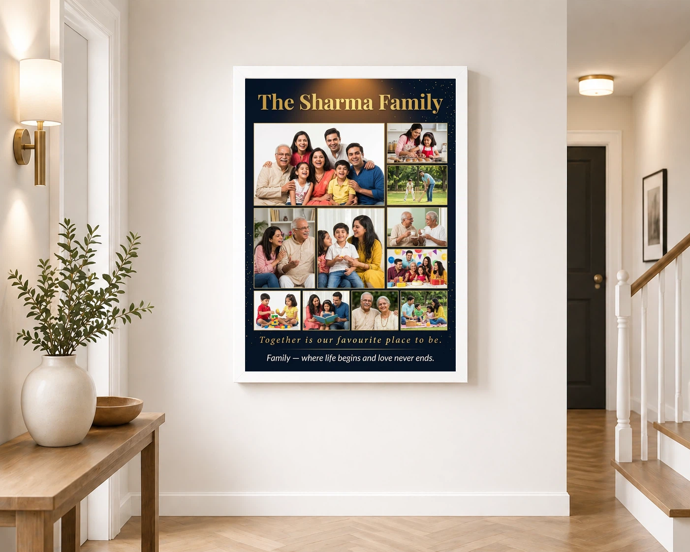 Family Photo Frame Design Bold Colorful Vibrant Wall Art Photo Frame, view 6