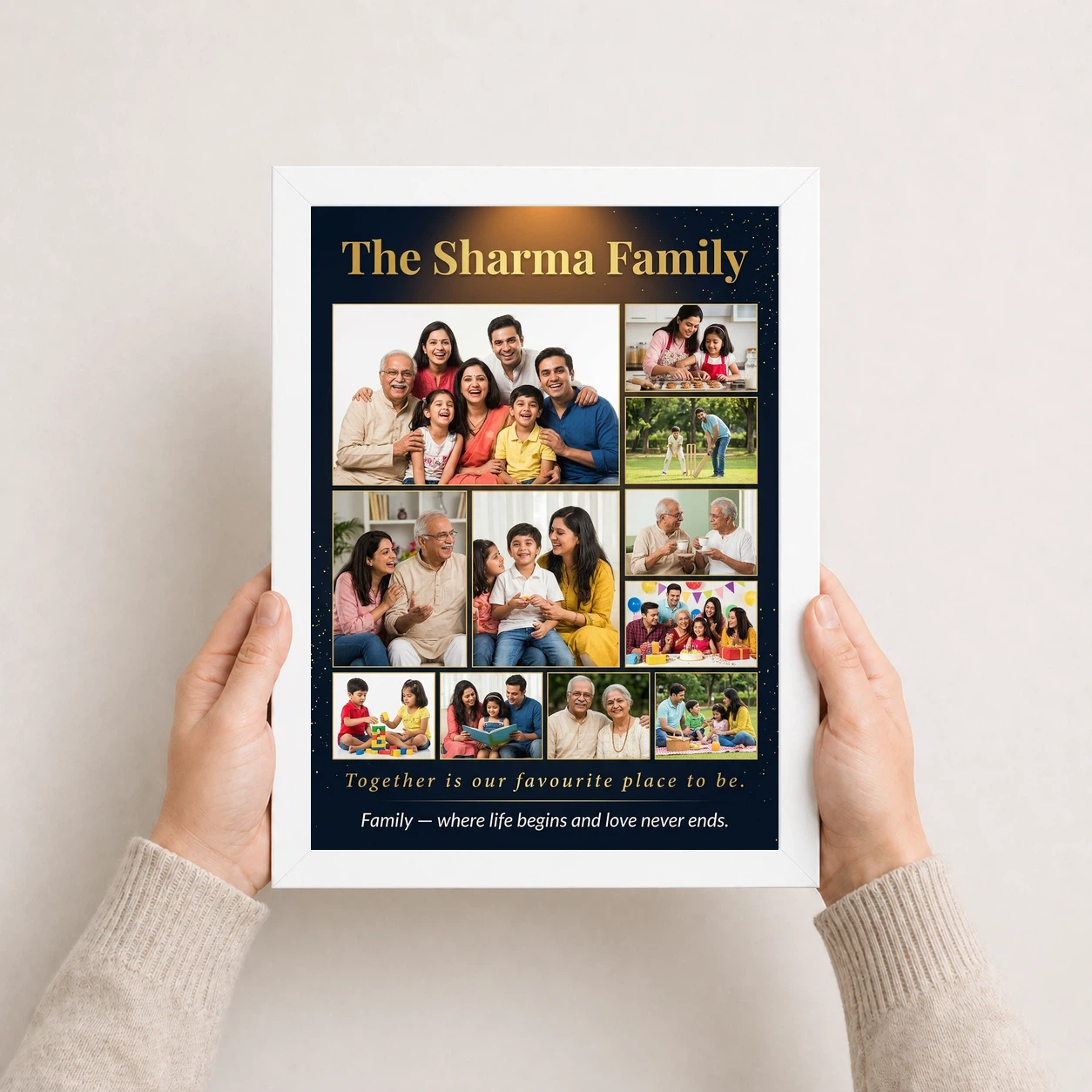Family Photo Frame Design Bold Colorful Vibrant Wall Art Photo Frame, view 7