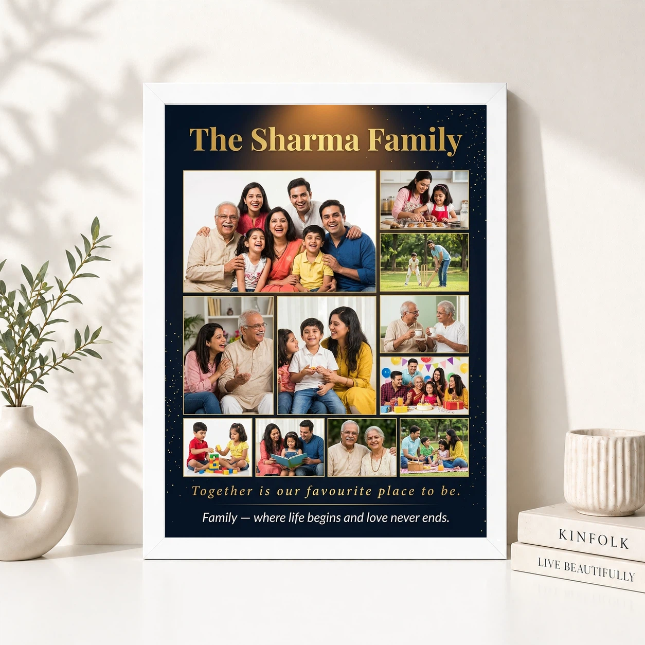 Family Photo Frame Design Bold Colorful Vibrant Wall Art Photo Frame, view 8