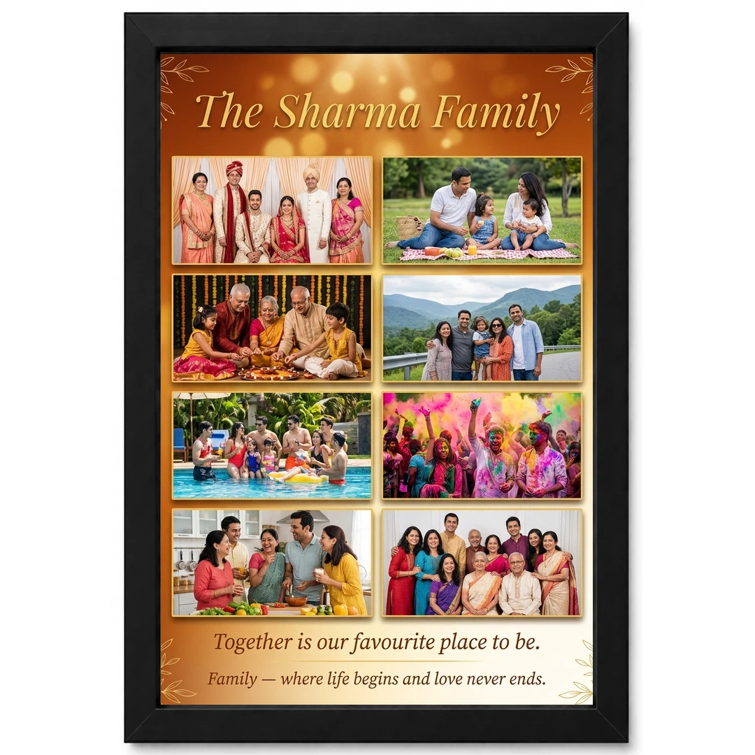 Family Photo Frame Design Pastel Soft Floral Portrait Photo Frame