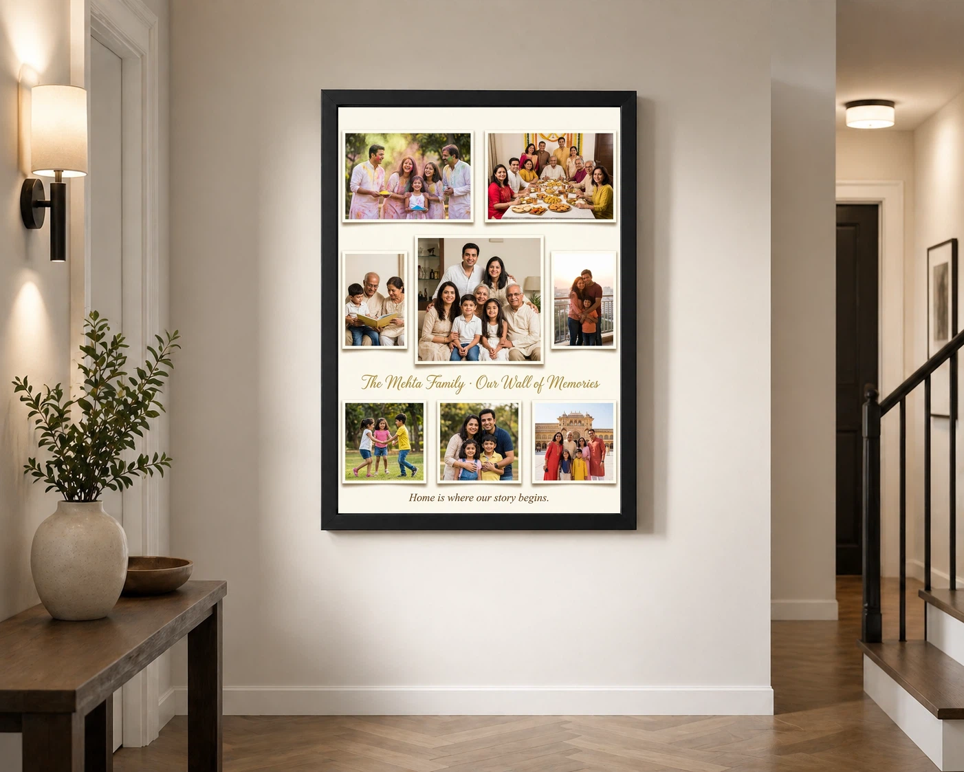 Family Photo Frame for Wall Boho Nature Rustic Large Photo Frame, view 2