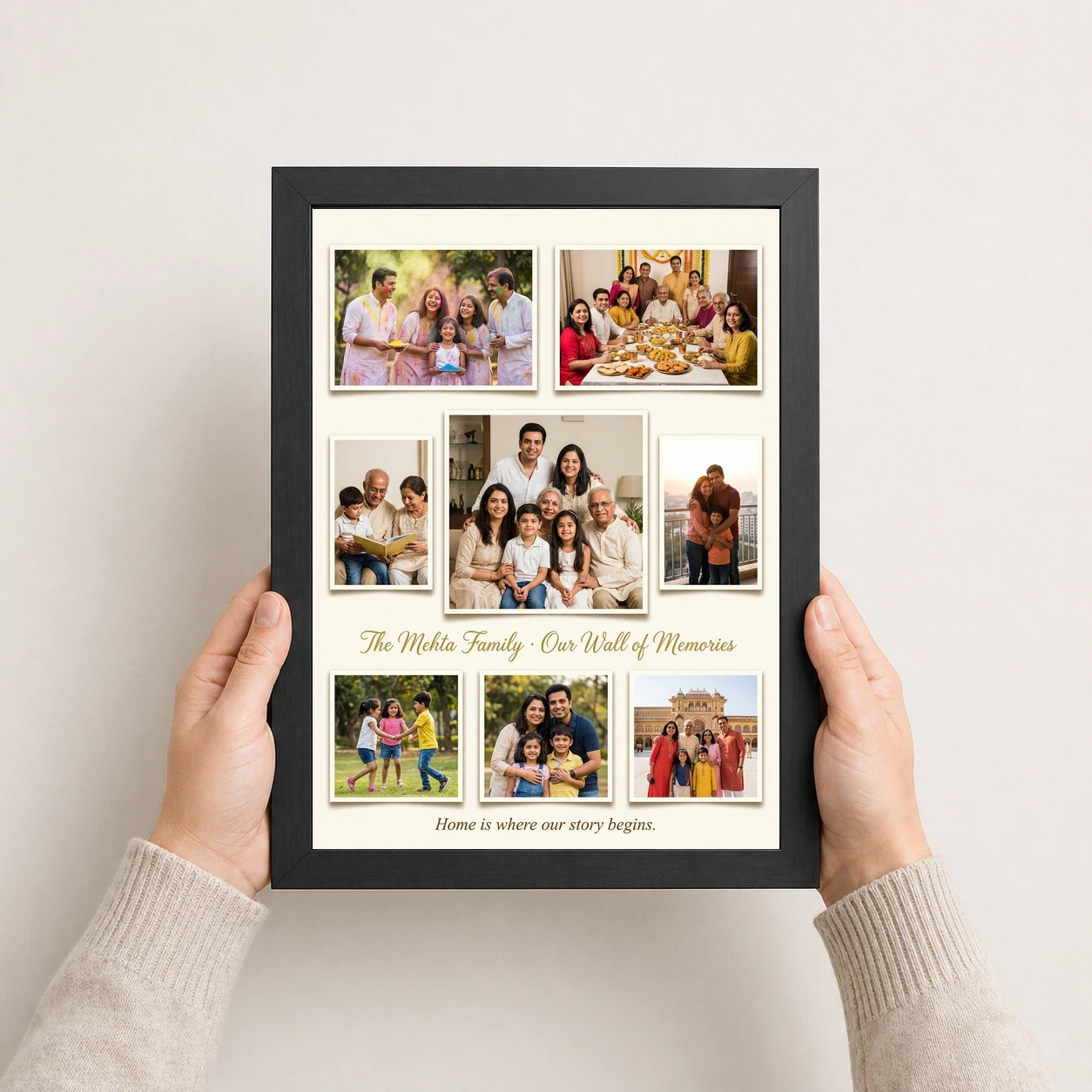 Family Photo Frame for Wall Boho Nature Rustic Large Photo Frame, view 3