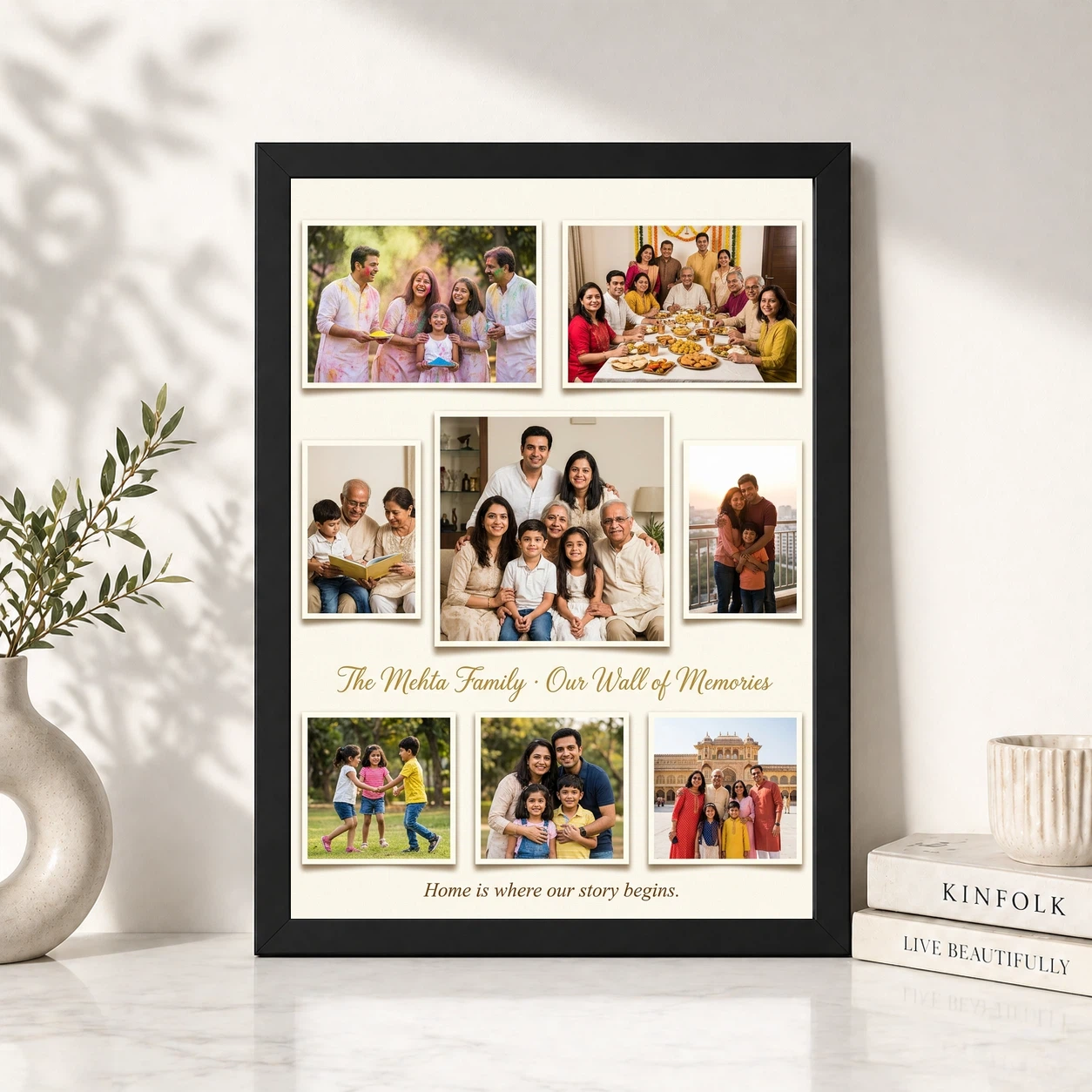 Family Photo Frame for Wall Boho Nature Rustic Large Photo Frame, view 4