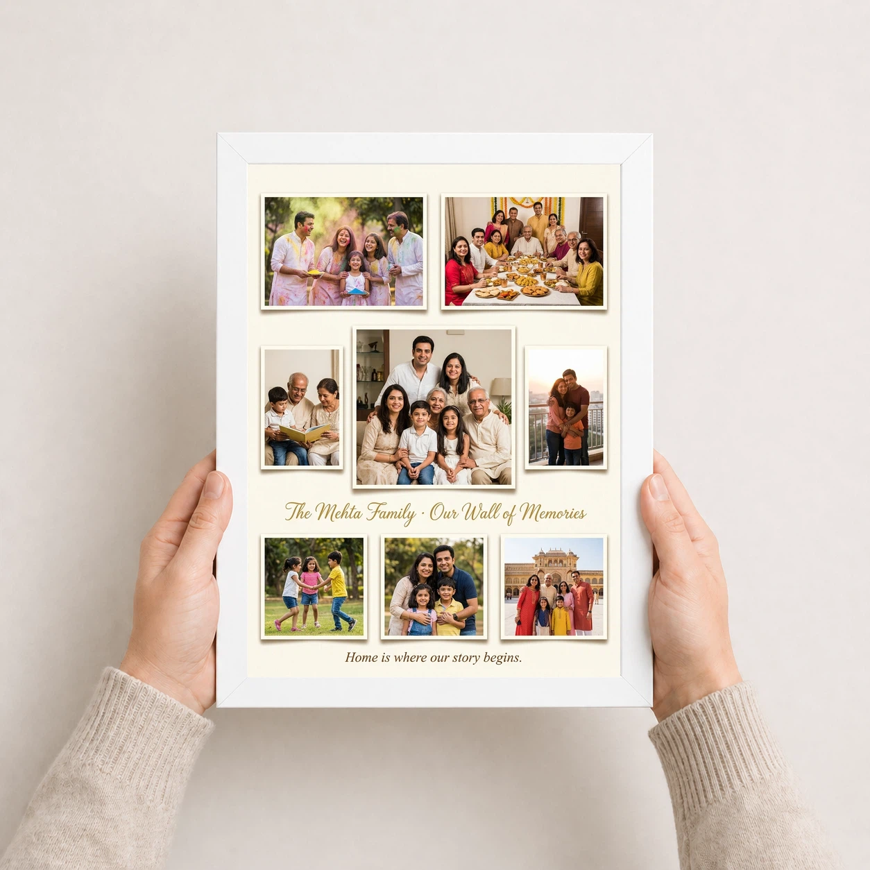 Family Photo Frame for Wall Boho Nature Rustic Large Photo Frame, view 7