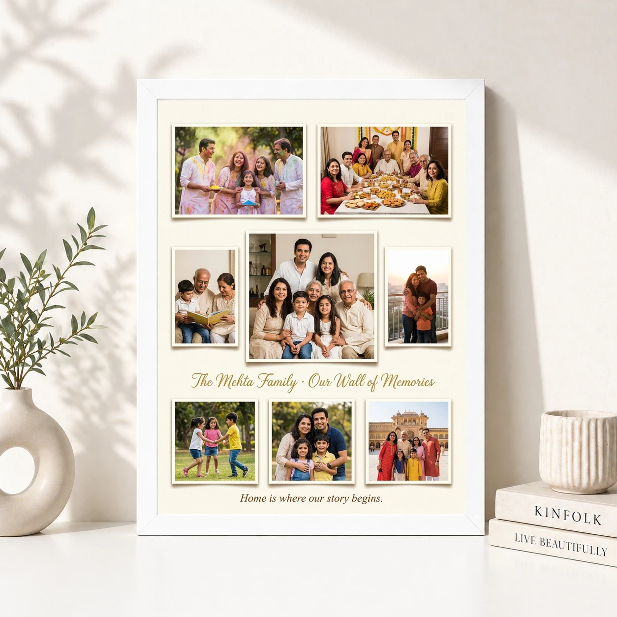 Family Photo Frame for Wall Boho Nature Rustic Large Photo Frame, view 8
