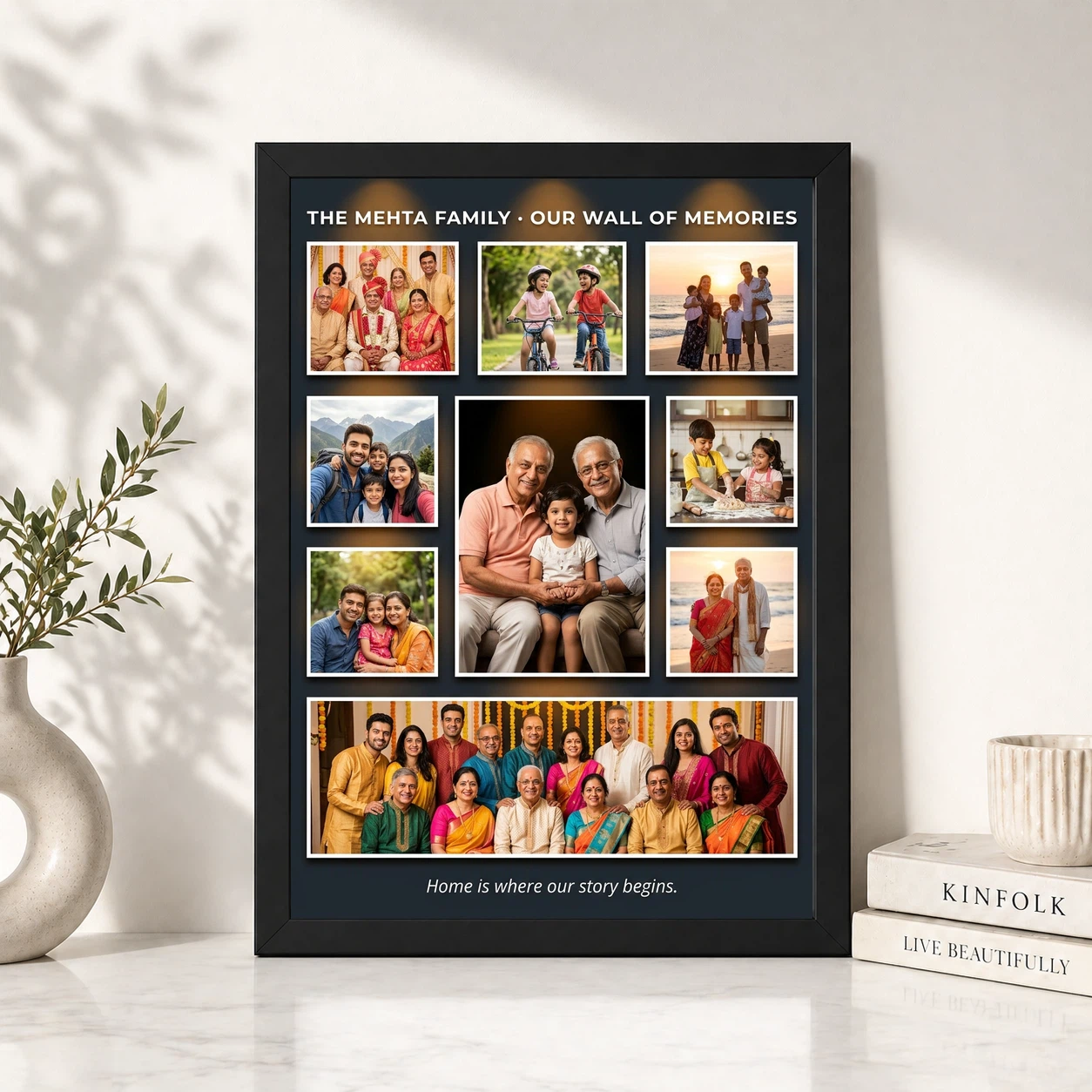 Family Photo Frame for Wall Modern Minimal Elegant Gallery Photo Frame, view 4