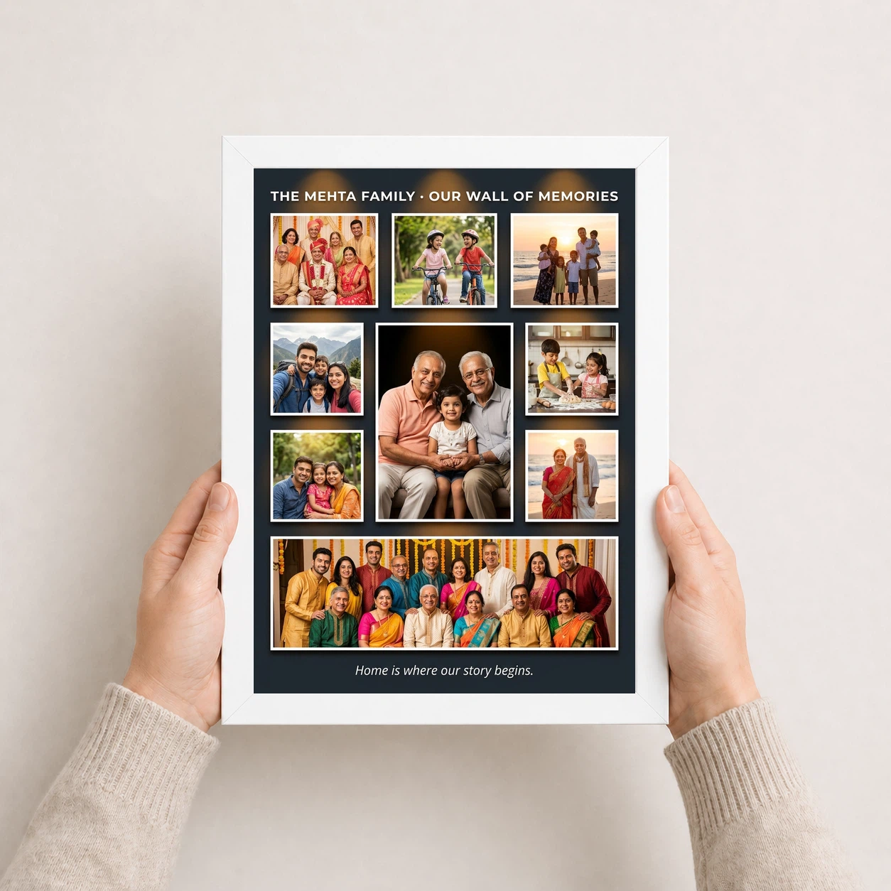 Family Photo Frame for Wall Modern Minimal Elegant Gallery Photo Frame, view 7