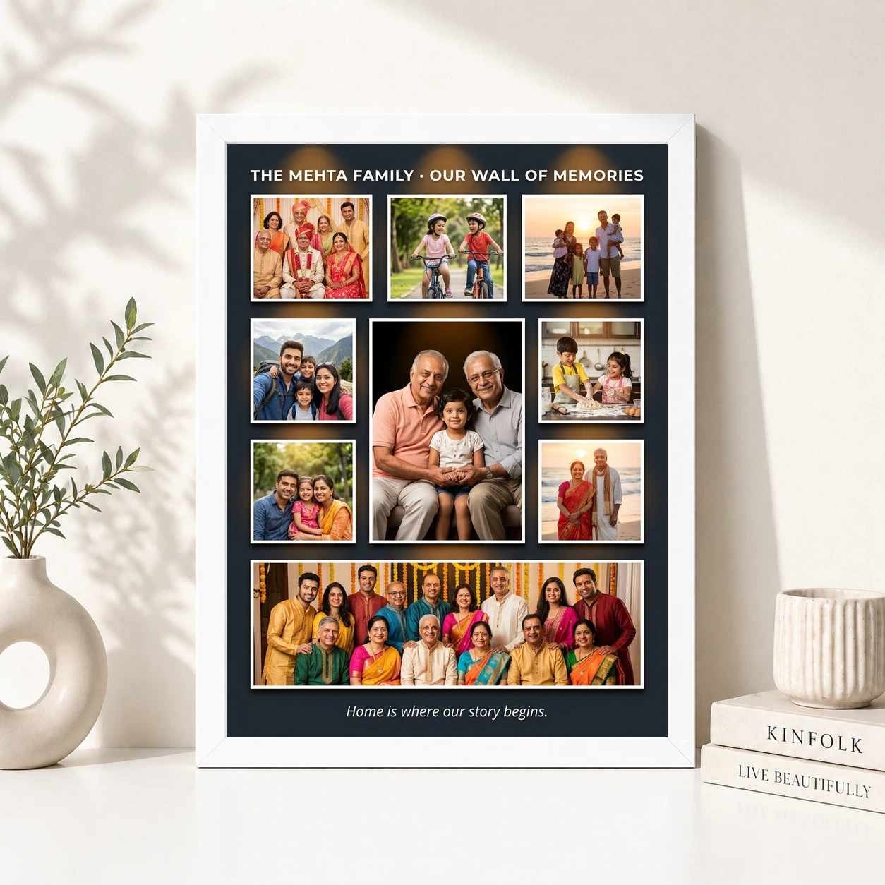 Family Photo Frame for Wall Modern Minimal Elegant Gallery Photo Frame, view 8