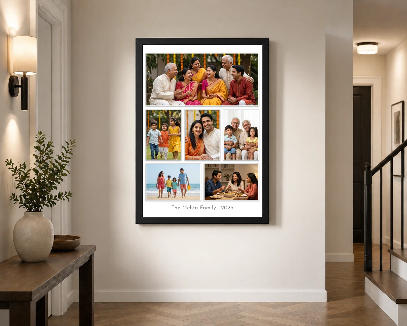 Family Photo Frame for Wall Pastel Floral Premium Wall Art Photo Frame, view 2