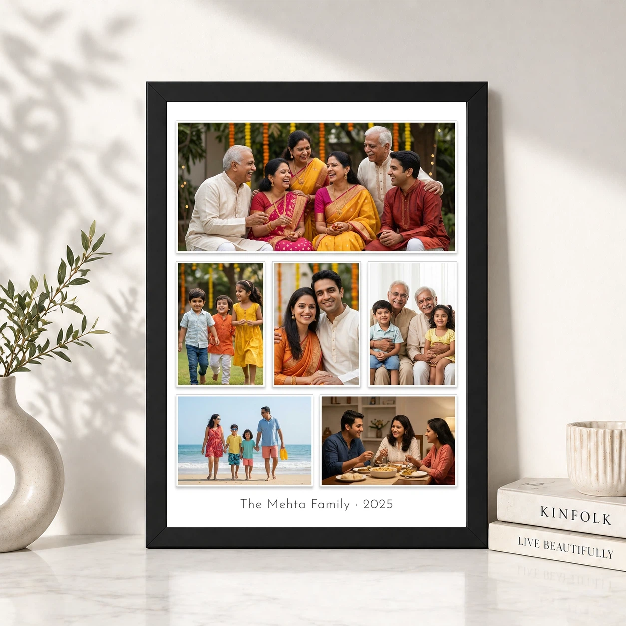 Family Photo Frame for Wall Pastel Floral Premium Wall Art Photo Frame, view 4