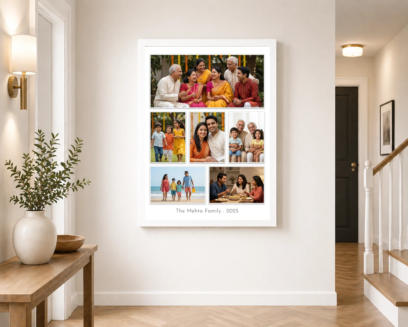 Family Photo Frame for Wall Pastel Floral Premium Wall Art Photo Frame, view 6