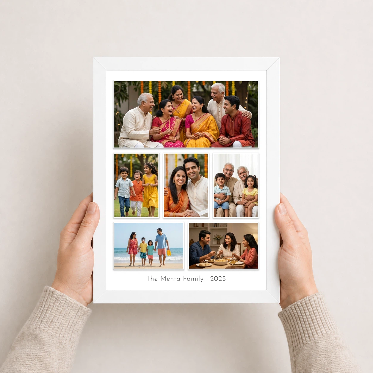 Family Photo Frame for Wall Pastel Floral Premium Wall Art Photo Frame, view 7