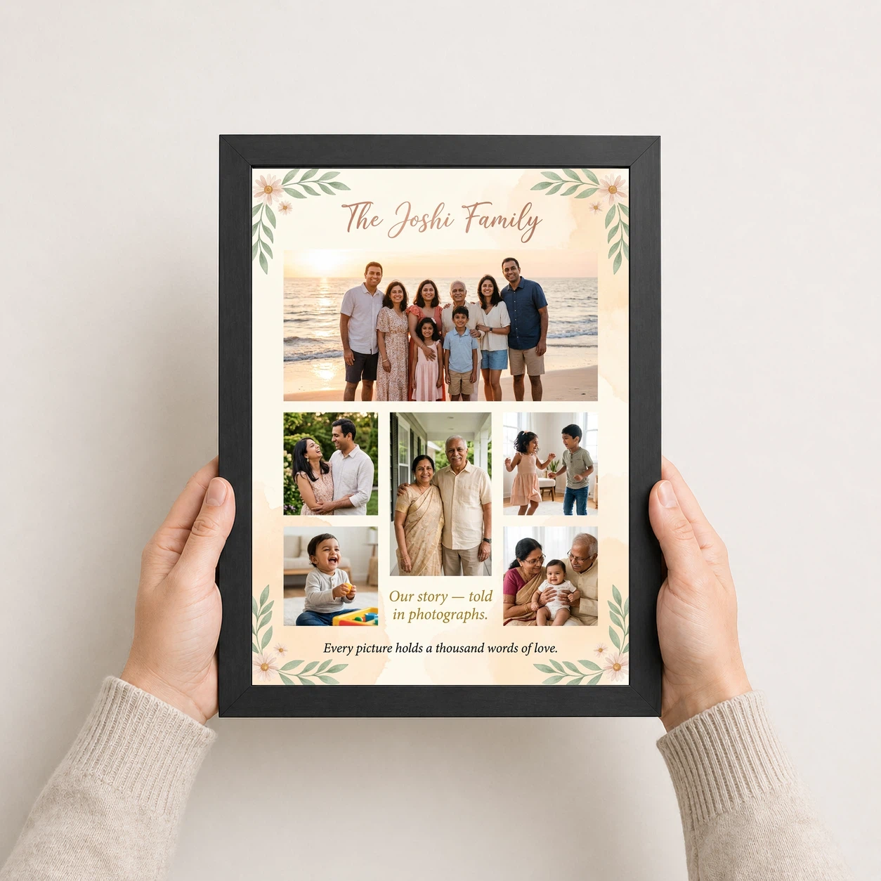 Family Photo Frame Ideas Boho Nature Collage Wall Art Photo Frame, view 3