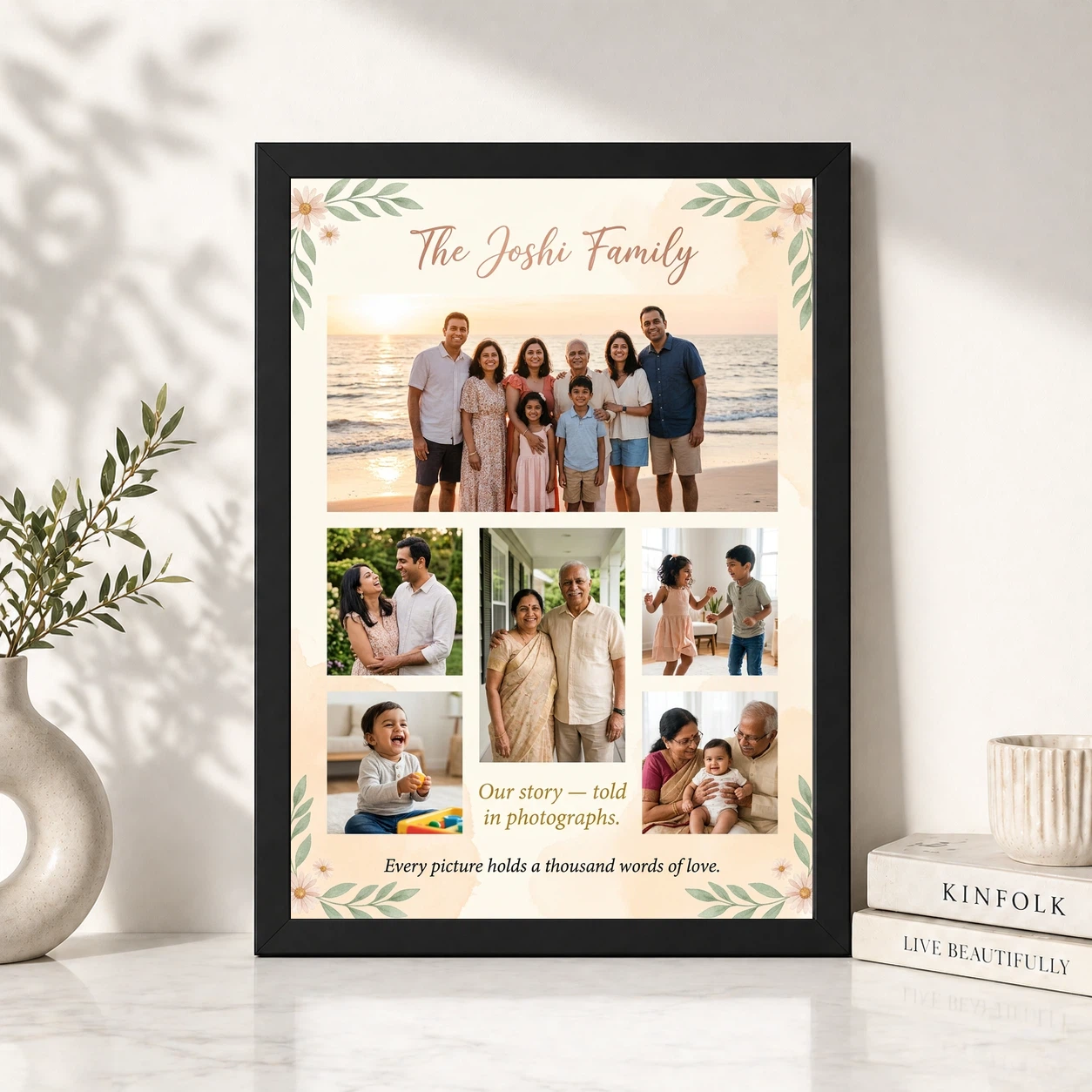 Family Photo Frame Ideas Boho Nature Collage Wall Art Photo Frame, view 4
