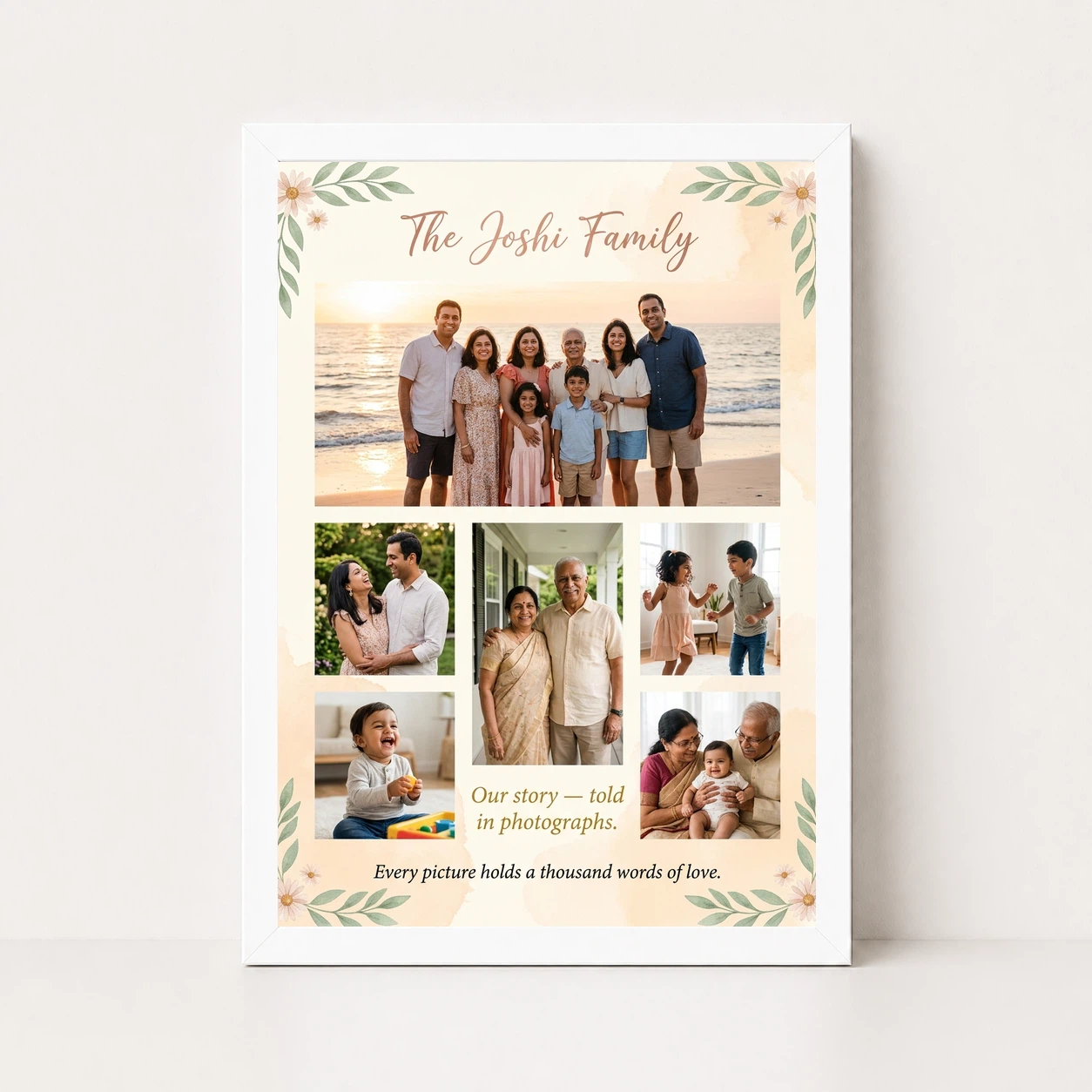 Family Photo Frame Ideas Boho Nature Collage Wall Art Photo Frame, view 5