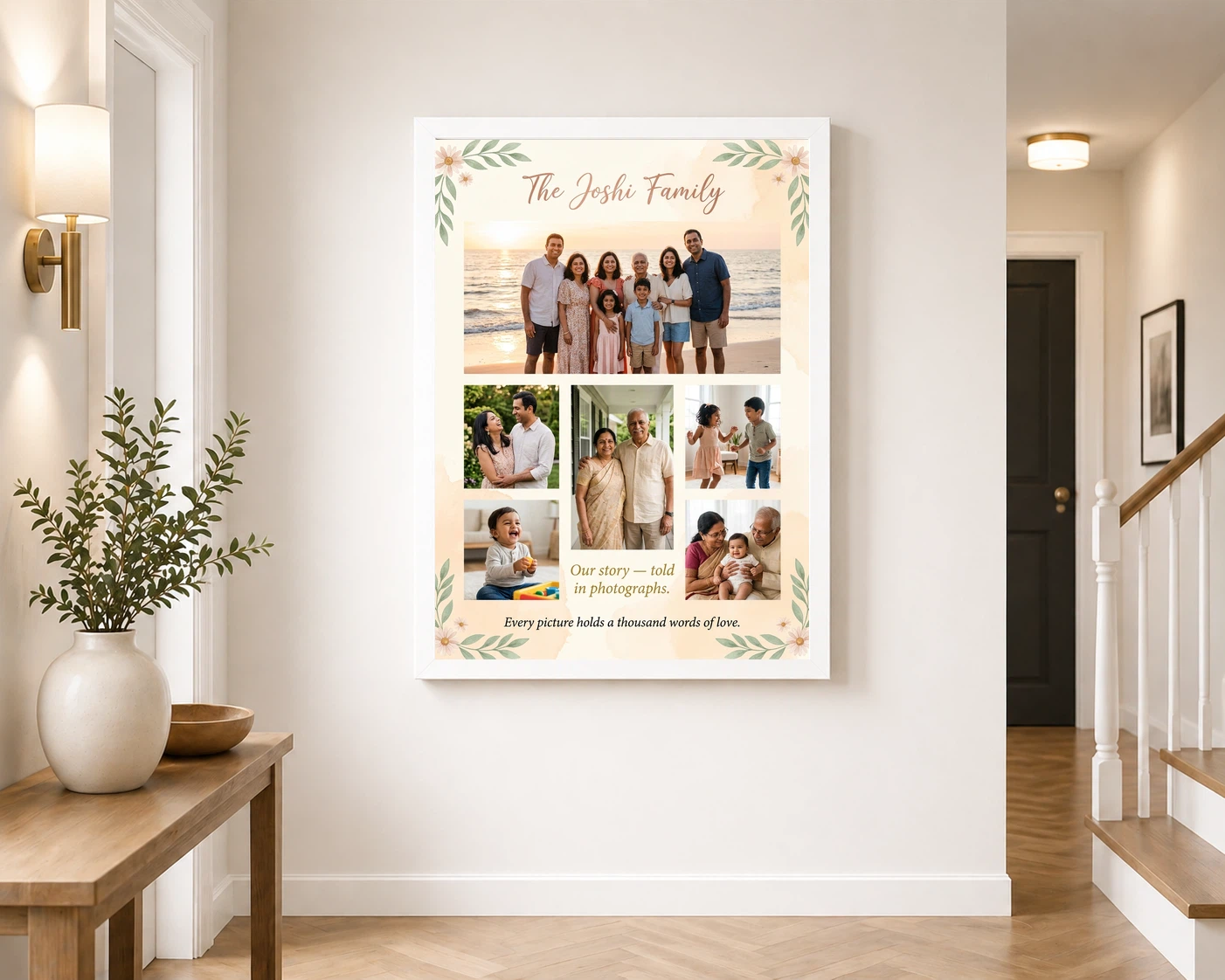 Family Photo Frame Ideas Boho Nature Collage Wall Art Photo Frame, view 6